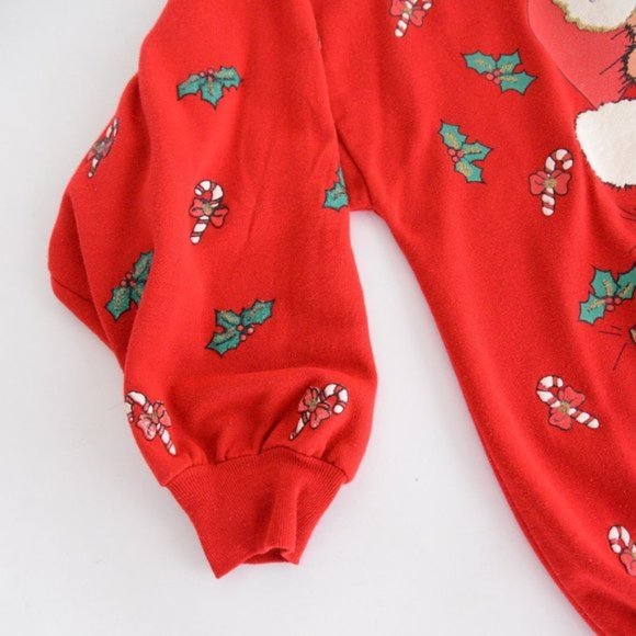 Vintage Ugly Christmas Nutcracker Red Holiday Puff Paint Cat Sweater - Picture 9 of 10